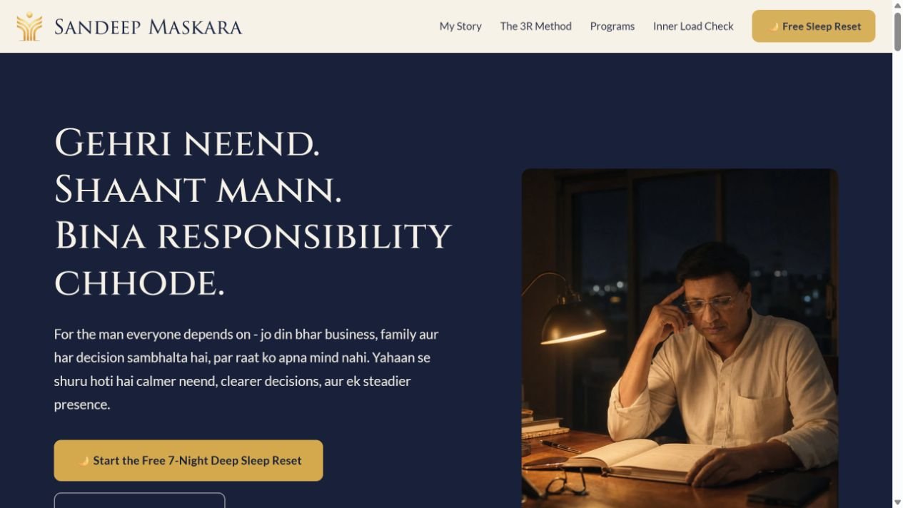 Sandeep Maskara website preview